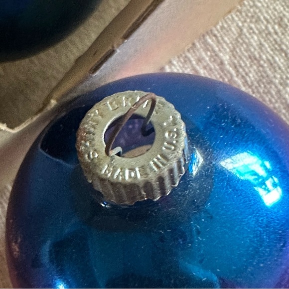 VTG Shiny Brite RARE Mercury Glass Christmas Ornaments Blue Pink Ombre Box 12 - Picture 6 of 12